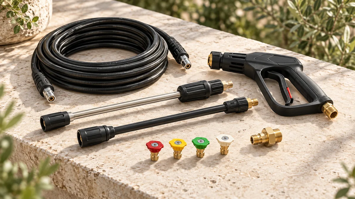 Flexible, pistolet, lances, buses et raccord pour nettoyeur haute pression