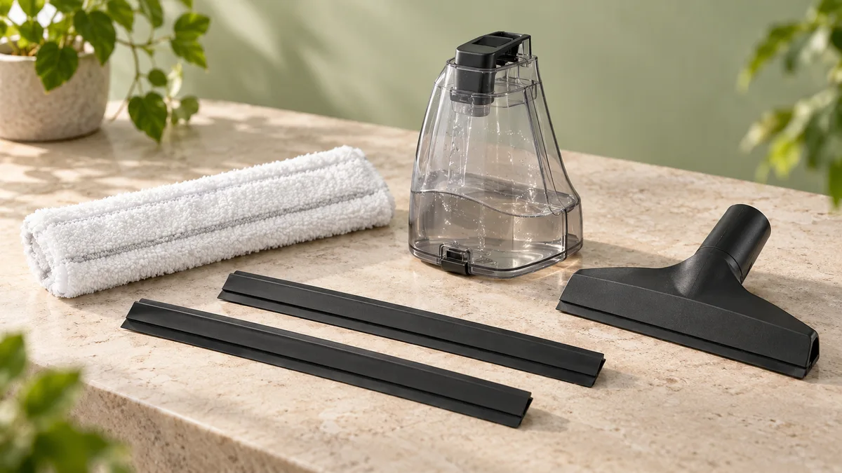 Raclettes, lèvres et bonnettes pour nettoyeur de vitres